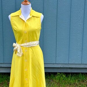 Yellow vintage Sleeveless Haypence dress